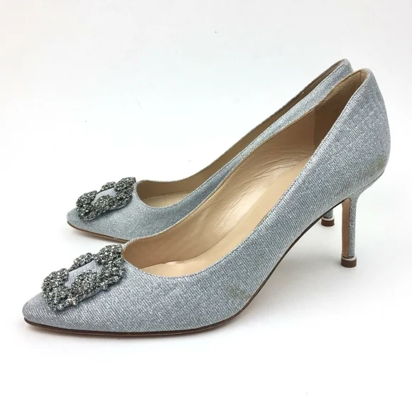 MANOLO BLAHNIK Hangisi Jeweled Pointed Toe Pump - Picture 3 of 13